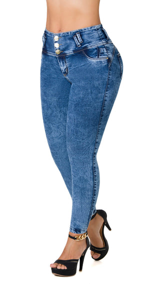 Jeans levanta cola tobillero Ska 52493PAT-B - Azul Medio