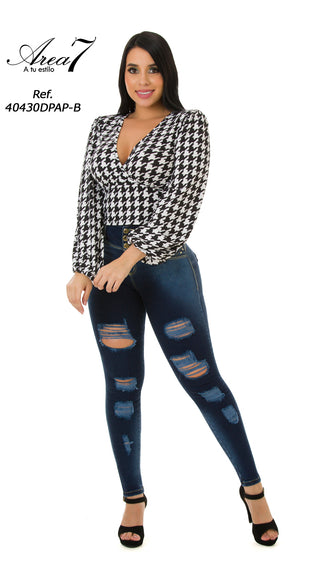 Gracie Jeans Levantacola Bota Skinny 40430DPAP-B - Azul Oscuro