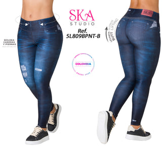 Leggings levanta cola tobillero ska 5L809BPNT-B - Azul Oscuro