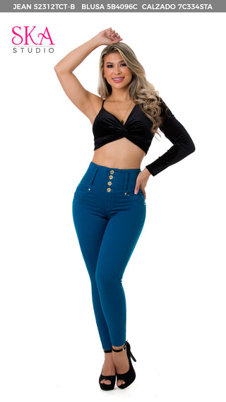 Blusa Corta En Gamuza De Una Manga 5B4096C - Negro