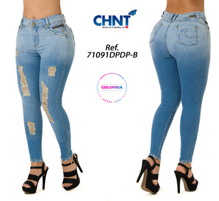 Ginni Jeans Levantacola Bota Skinny 71091DPDP-B - Azul Claro