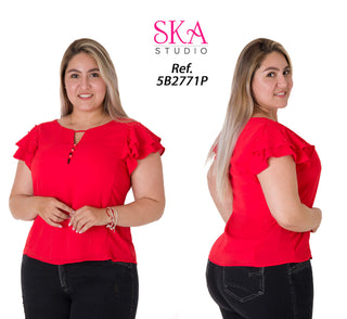 Blusa Manga Corta 5B2771P - Rojo