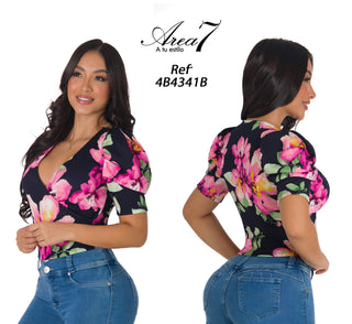 Blusa Manga Corta Floral 4B4341B - Estampado
