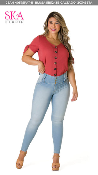 Blusa Con Botones 5B5243B - Ladrillo