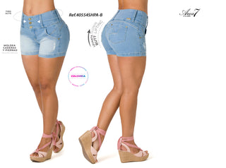 Kailani Shorts Levantacola Tiro Alto 40554SHPA-B - Azul Medio