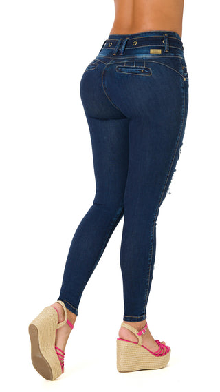 IrupE Jeans Skinny Levanta Cola Tiro Alto 52199DPAP-R - Azul Oscuro