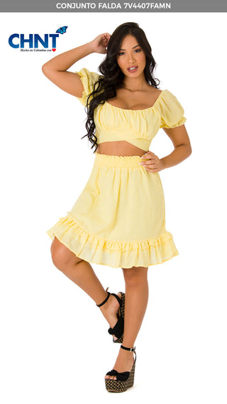 Conjunto De Falda Y Top 7V4407FAMN - Amarillo