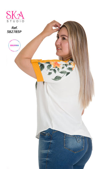 Blusa Manga Corta Con Estampado 5B2785P - Estampado