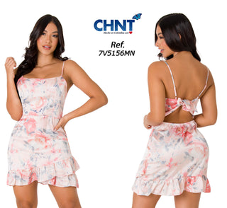 Vestido Con Tiras 7V5156MN - Rosado