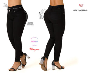Conn Jeans Skinny Levanta Cola Tiro Alto 20755P-B - Negro