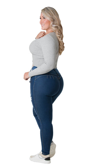 Jeans levanta cola skinny ska 52523DPAP-N - Azul Oscuro