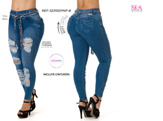 Hally Jeans Levantacola Bota Skinny 52315DPNP-B - Azul Claro