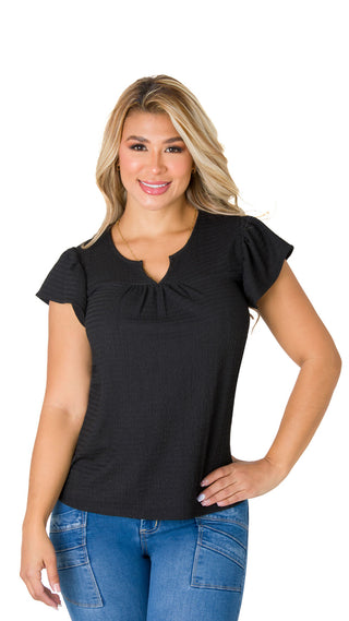 Blusa con mangas en bolero 5B5237B - Negro