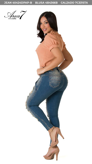 Gordon Jeans Levantacola Bota Skinny 40424DPAP-B - Azul Medio