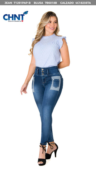 Blusa Cuello Redondo 7B6018B - Azul