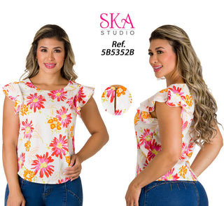 Blusa Con Estampado Floral 5B5352B - Estampado