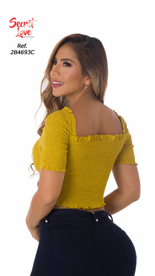 Blusa Manga Corta 2B4693C - Mostaza