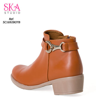 Botín De Tacón Bajo 5C1692BOTB - Miel