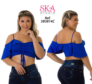 Blusa Manga Corta 5B3814C - Azul Royal