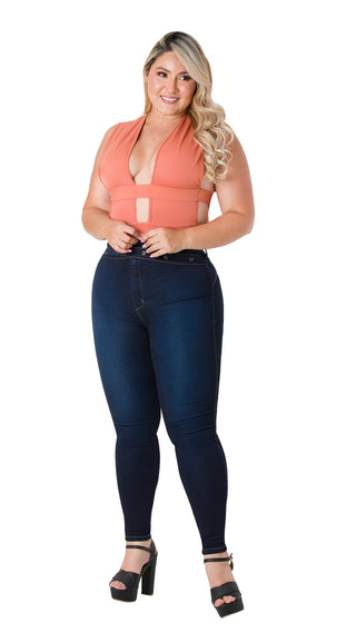 Jeans levanta cola skinny secret love 21377PAP-B - Petroleo