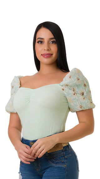 Blusa Manga Corta 2B3627B - Verde Menta