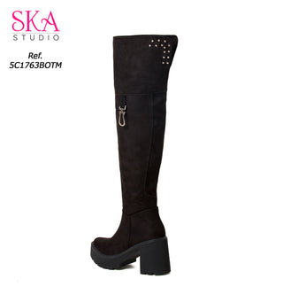 Botas largas con tacon bajo 5C1763BOTM - Negro