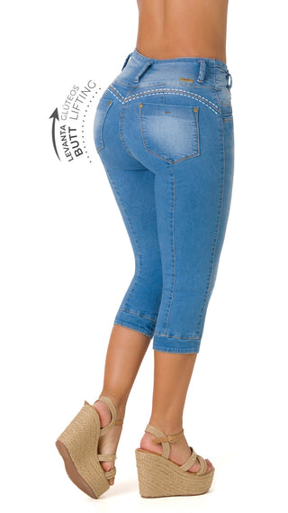 Jobyna Capris Levantacola 40565CAPN-B - Azul Claro