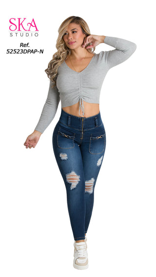 Jeans levanta cola skinny ska 52523DPAP-N - Azul Oscuro