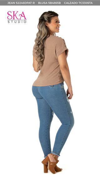 Geovanni Jeans Levantacola Bota Tobillero 52246DPAT-R - Azul Medio
