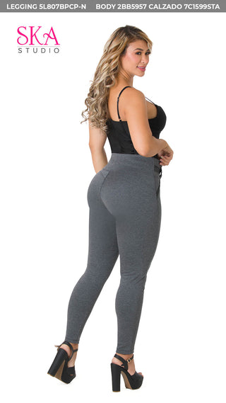 Leggings levanta cola ska 5L807BPCP-N - Gris