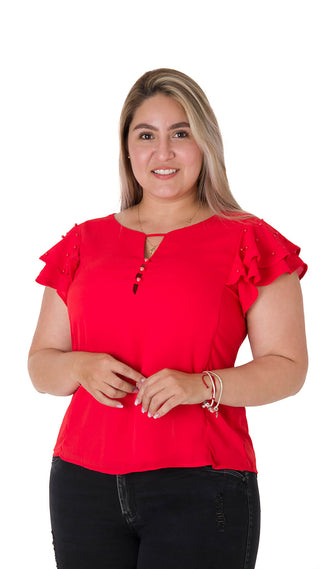 Blusa Manga Corta 5B2771P - Rojo