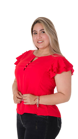 Blusa Manga Corta 5B2771P - Rojo