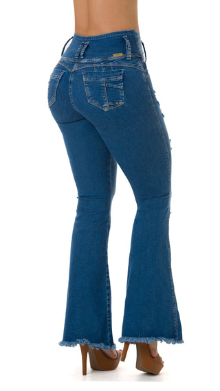 Graves Jeans Levantacola Bota Campana 40437DPAC-B - Azul Medio