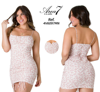 Vestido Mini Drapeado 4V6097MN - Estampado