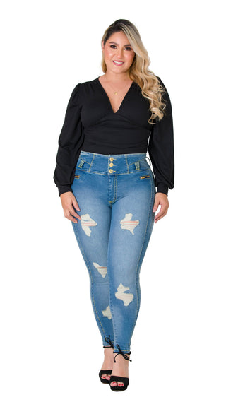 Jeans Levantacola Skinny CHNT 71290DPAP-N - Azul Medio