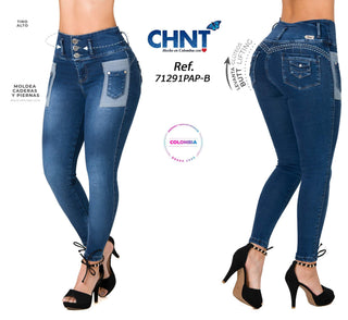 Jeans Levantacola Skinny CHNT 71291PAP-B - Azul Oscuro