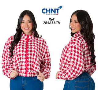 Chaqueta Bicolor Con Cierre 7B5833CH - Rojo