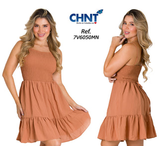 Vestido Mini Cuello Halter 7V6050MN - Cafe