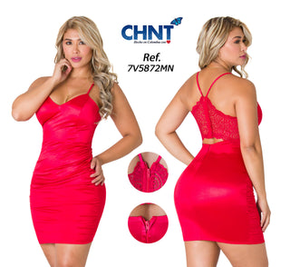 Minivestido ajustado 7V5872MN - Rojo