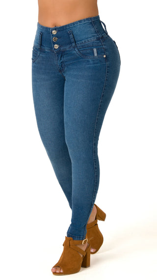 Gloriane Jeans Levantacola Bota Tobillero 40357PAT-B - Azul Medio