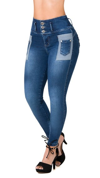 Jeans Levantacola Skinny CHNT 71291PAP-B - Azul Oscuro