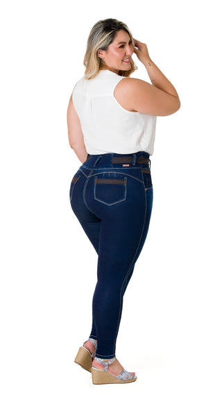 Jeans Levanta Cola Area7 40633PAP-B - Petroleo
