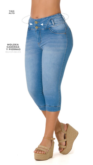 Jobyna Capris Levantacola 40565CAPN-B - Azul Claro
