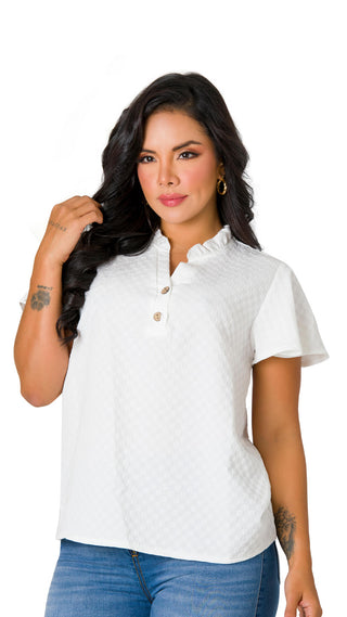 Blusa Cuello Neru 5B6022B - Blanco