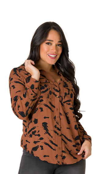 Blusa Camisera Con Estampado 4B4877B - Estampado