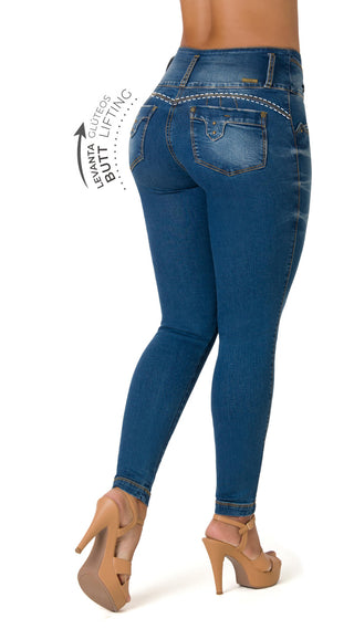 Jianna Jeans Skinny Levantacola 21307PAP-B - Azul Medio