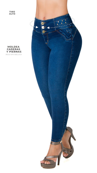 Jeans levanta cola skinny Ska 52494PAP-N - Azul Oscuro