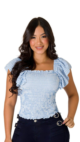 Blusa Enresortada 7B5401B - Azul Claro