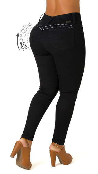 Conni Jeans Skinny Levanta Cola Tiro Alto 70698P-B - Negro