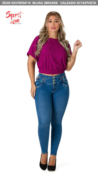 Blusa Cuello Redondo 2B5493B - Morado